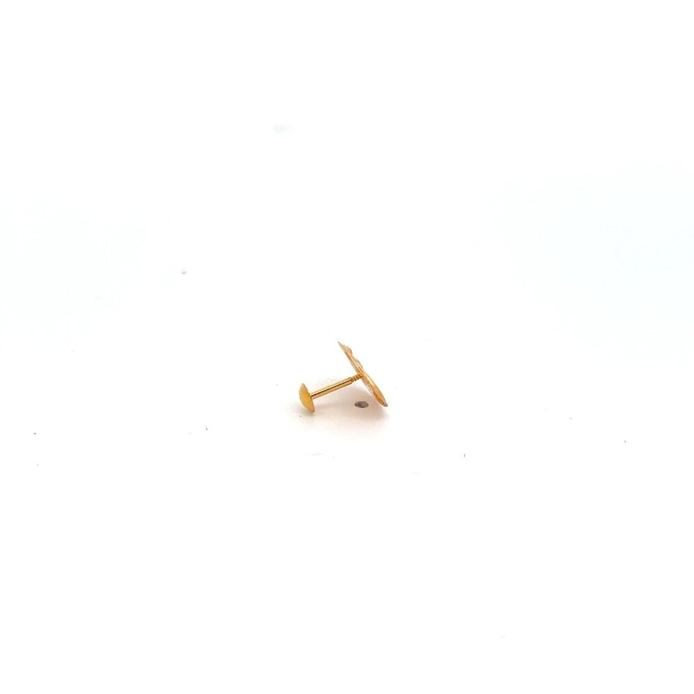 18K Gold Earrings Screw Back Oval Woman One Piece Only - Picture 5 of 7